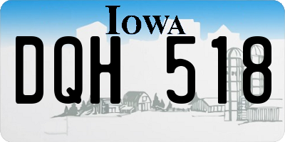 IA license plate DQH518