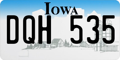 IA license plate DQH535