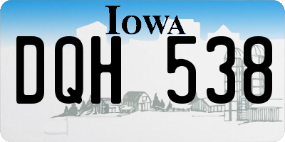 IA license plate DQH538