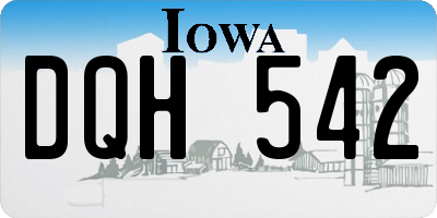 IA license plate DQH542