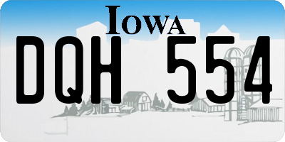 IA license plate DQH554