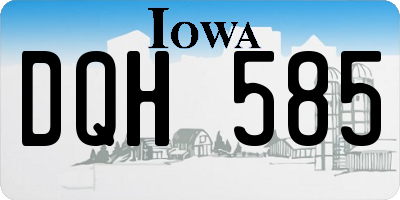 IA license plate DQH585