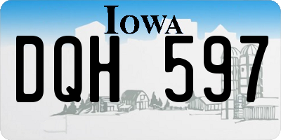 IA license plate DQH597