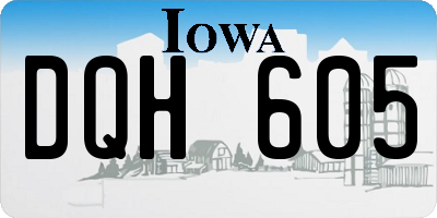 IA license plate DQH605