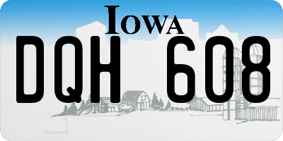 IA license plate DQH608