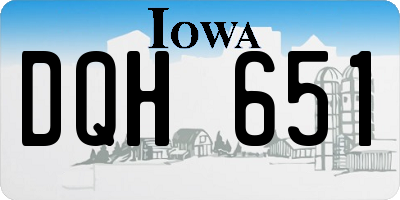 IA license plate DQH651