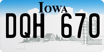 IA license plate DQH670