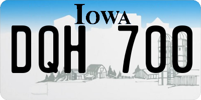 IA license plate DQH700