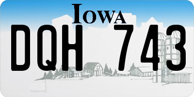 IA license plate DQH743