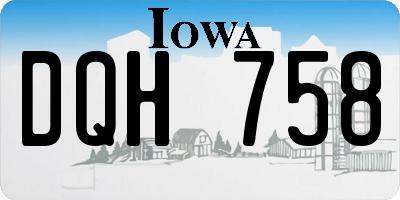 IA license plate DQH758