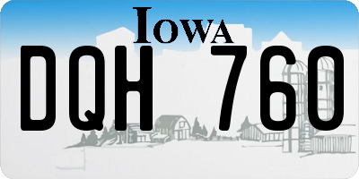 IA license plate DQH760