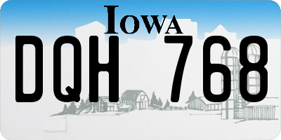 IA license plate DQH768