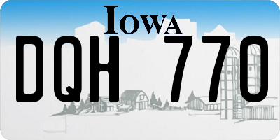 IA license plate DQH770