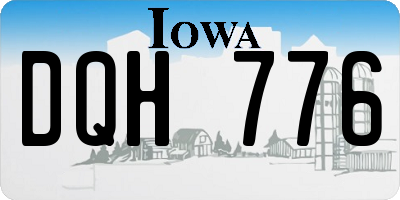 IA license plate DQH776