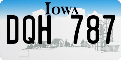 IA license plate DQH787