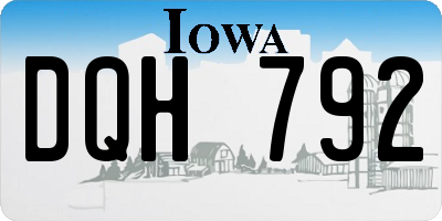 IA license plate DQH792