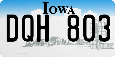IA license plate DQH803