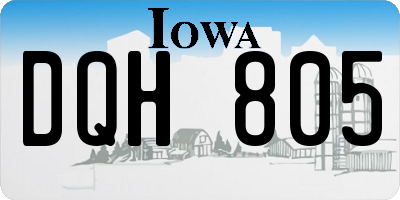 IA license plate DQH805