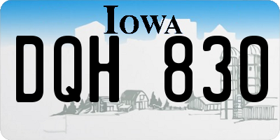 IA license plate DQH830