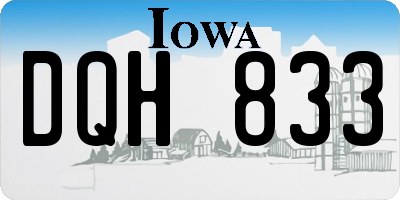 IA license plate DQH833