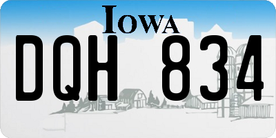 IA license plate DQH834
