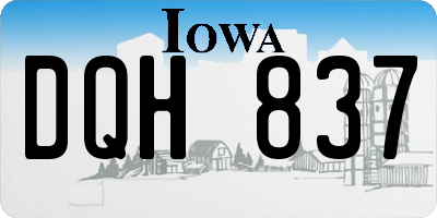 IA license plate DQH837