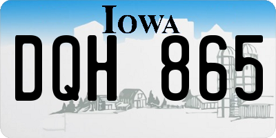 IA license plate DQH865