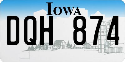 IA license plate DQH874