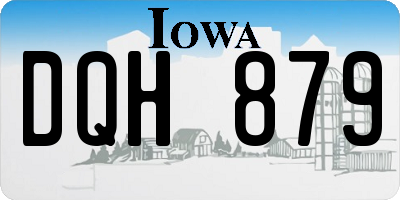 IA license plate DQH879