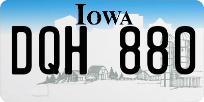 IA license plate DQH880