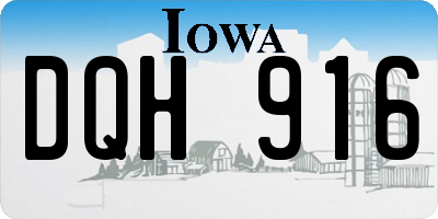 IA license plate DQH916