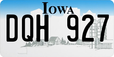 IA license plate DQH927