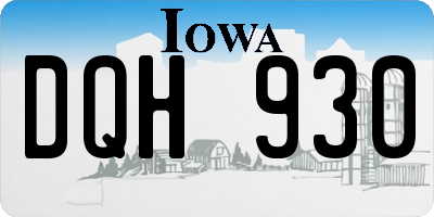 IA license plate DQH930