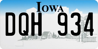 IA license plate DQH934