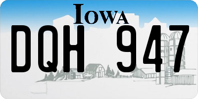IA license plate DQH947