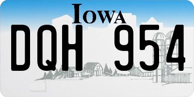 IA license plate DQH954