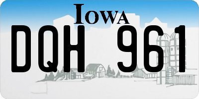 IA license plate DQH961