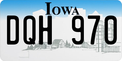 IA license plate DQH970