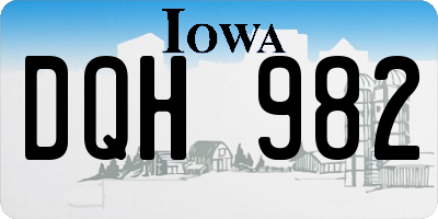 IA license plate DQH982