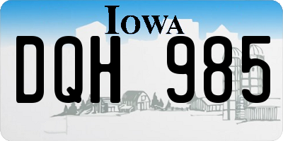IA license plate DQH985
