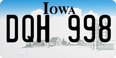 IA license plate DQH998