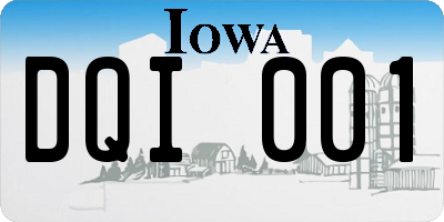 IA license plate DQI001
