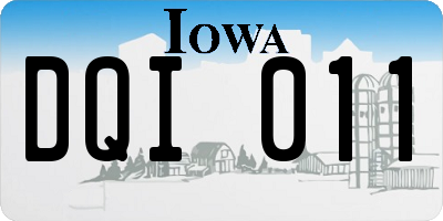 IA license plate DQI011