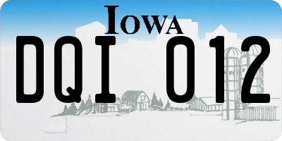 IA license plate DQI012