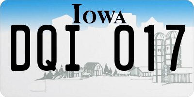 IA license plate DQI017