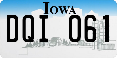 IA license plate DQI061