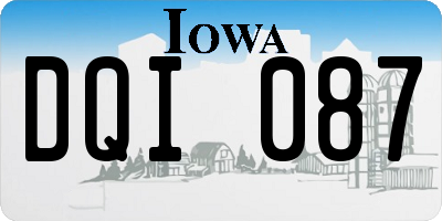 IA license plate DQI087
