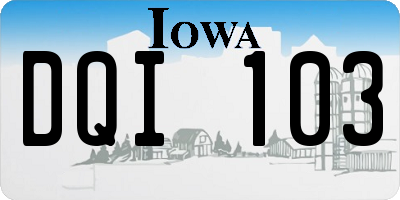 IA license plate DQI103