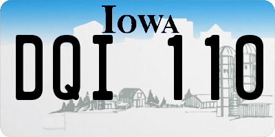 IA license plate DQI110