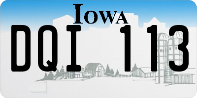 IA license plate DQI113